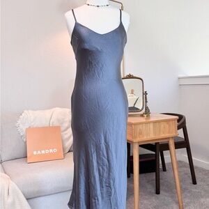 OAK + FORT Slate Blue Slip Dress